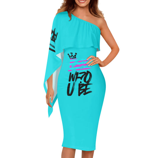 Bee Who U Be Women's Long Sleeve One Shoulder Party Dress