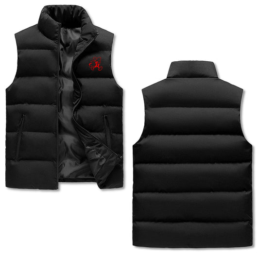 Bee Who U Be Mens Warm Stand Collar Zip Up Puffer Vest