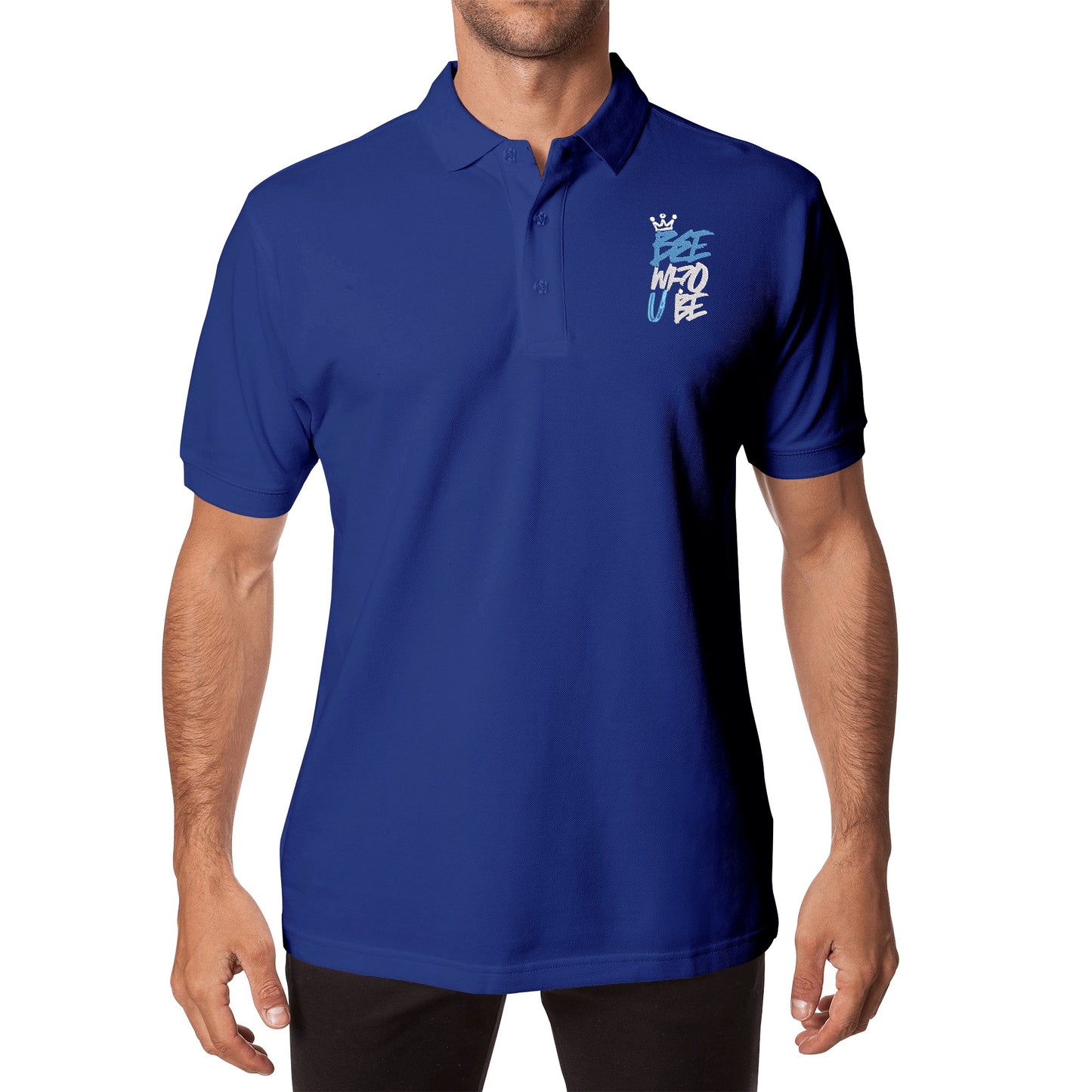 Bee Who U Be Embroidered Unisex Cotton Polo Shirt With Logo