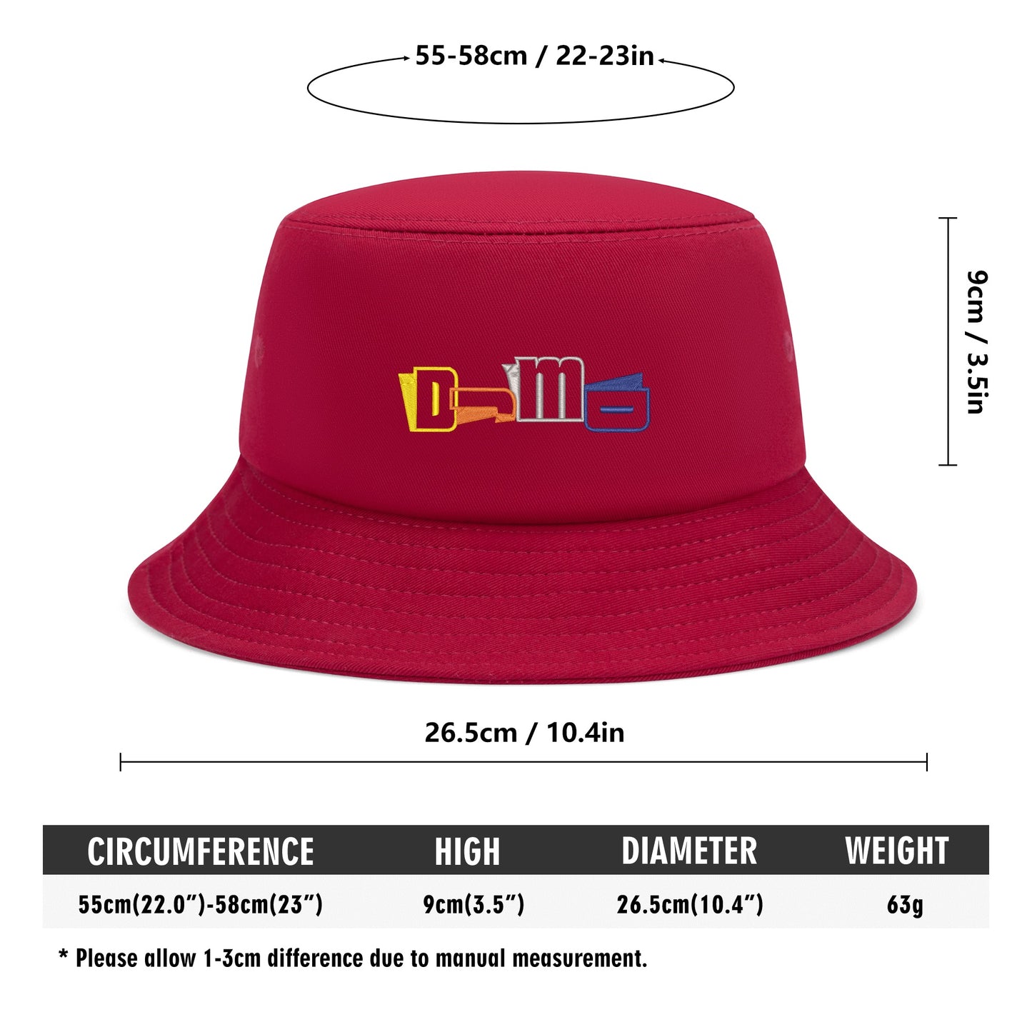 DJMD Unisex Fashion Embroidered Bucket Hats