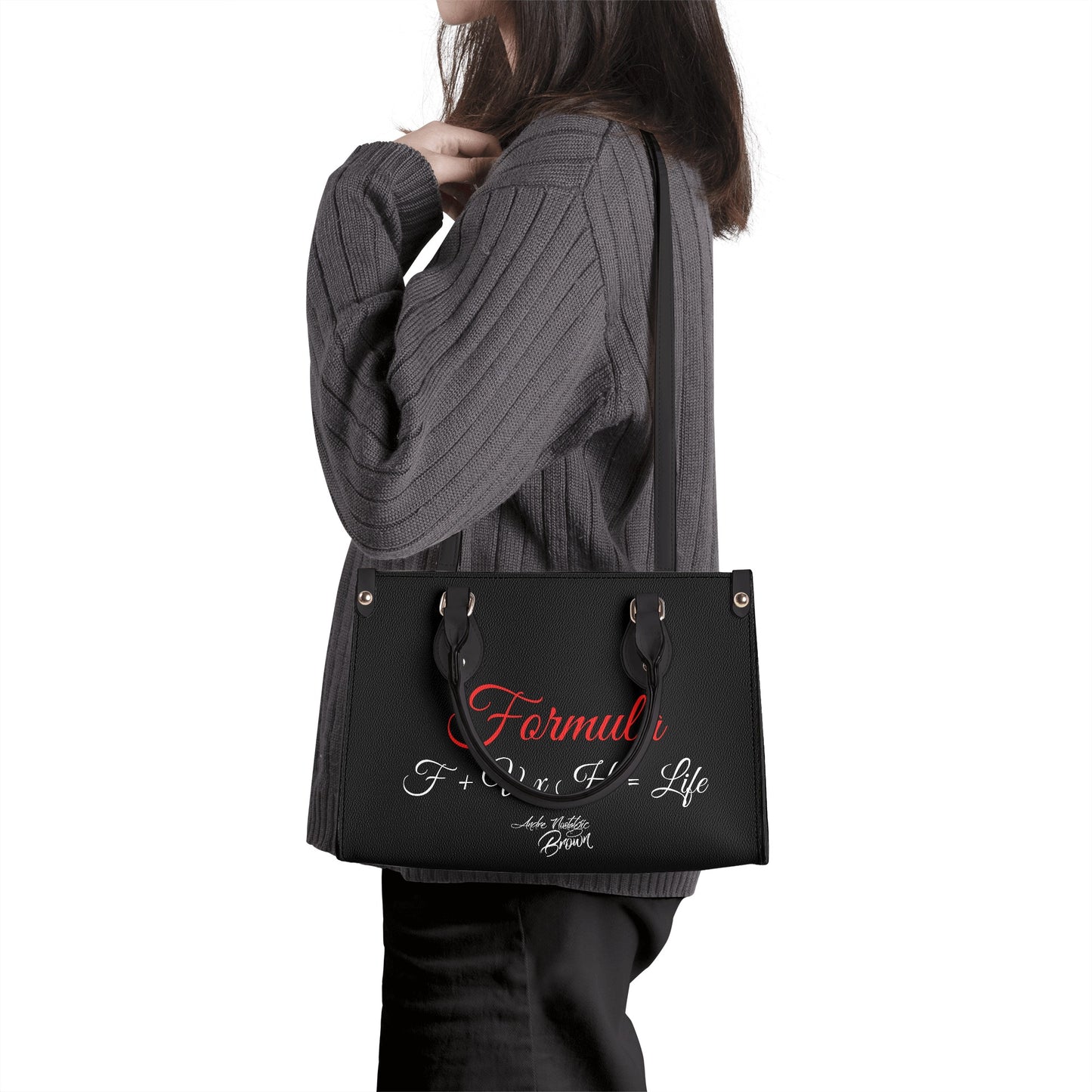 Formula F+ V x H = Life Luxury Women PU Handbag With Shoulder Strap