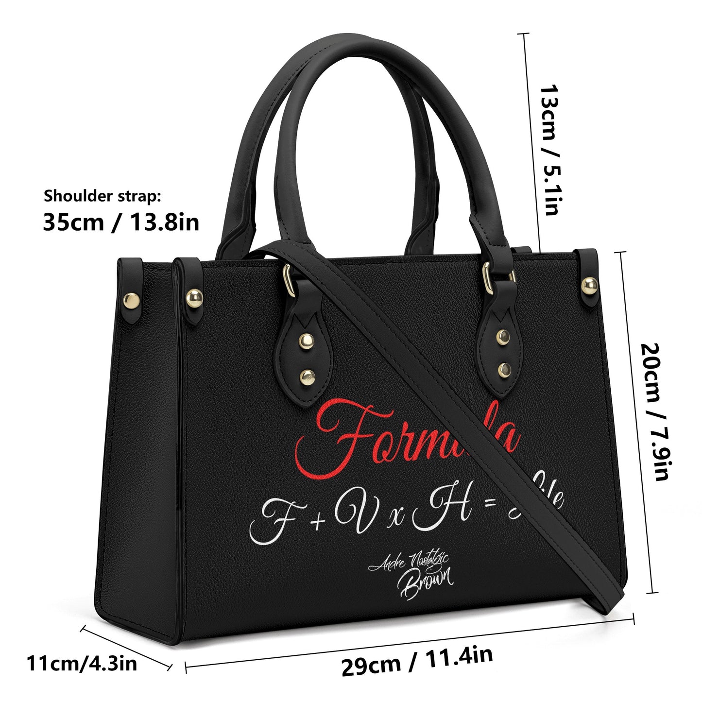 Formula F+ V x H = Life Luxury Women PU Handbag With Shoulder Strap