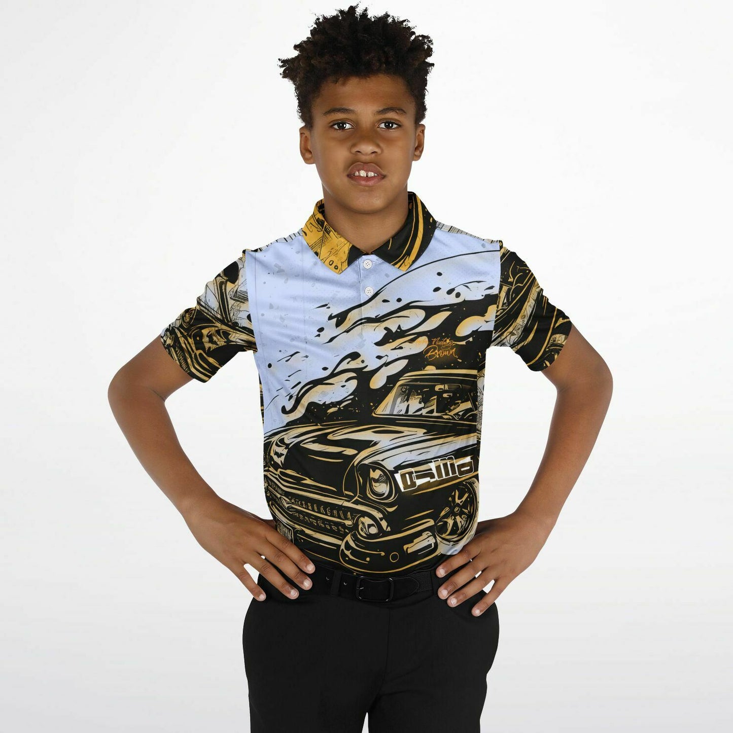 DJMD Youth Polo Shirt - AOP