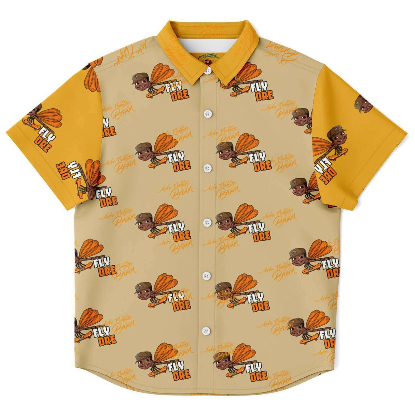 Fly Dre Kids/Youth Short Sleeve Button Down Shirt - AOP
