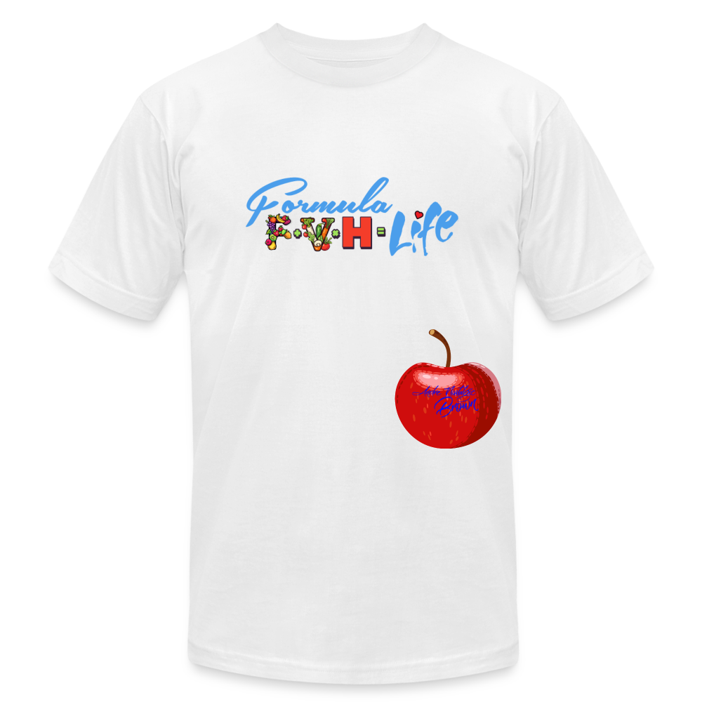 Formula F + V x H = Life Unisex Jersey T-Shirt by Bella + Canvas - white