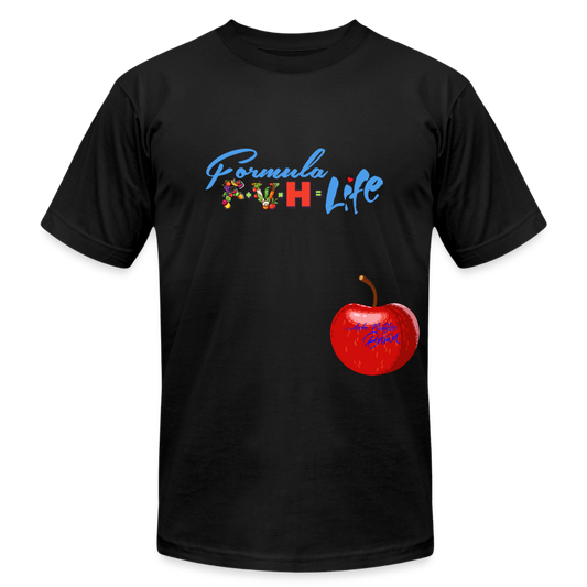 Formula F + V x H = Life Unisex Jersey T-Shirt by Bella + Canvas - black