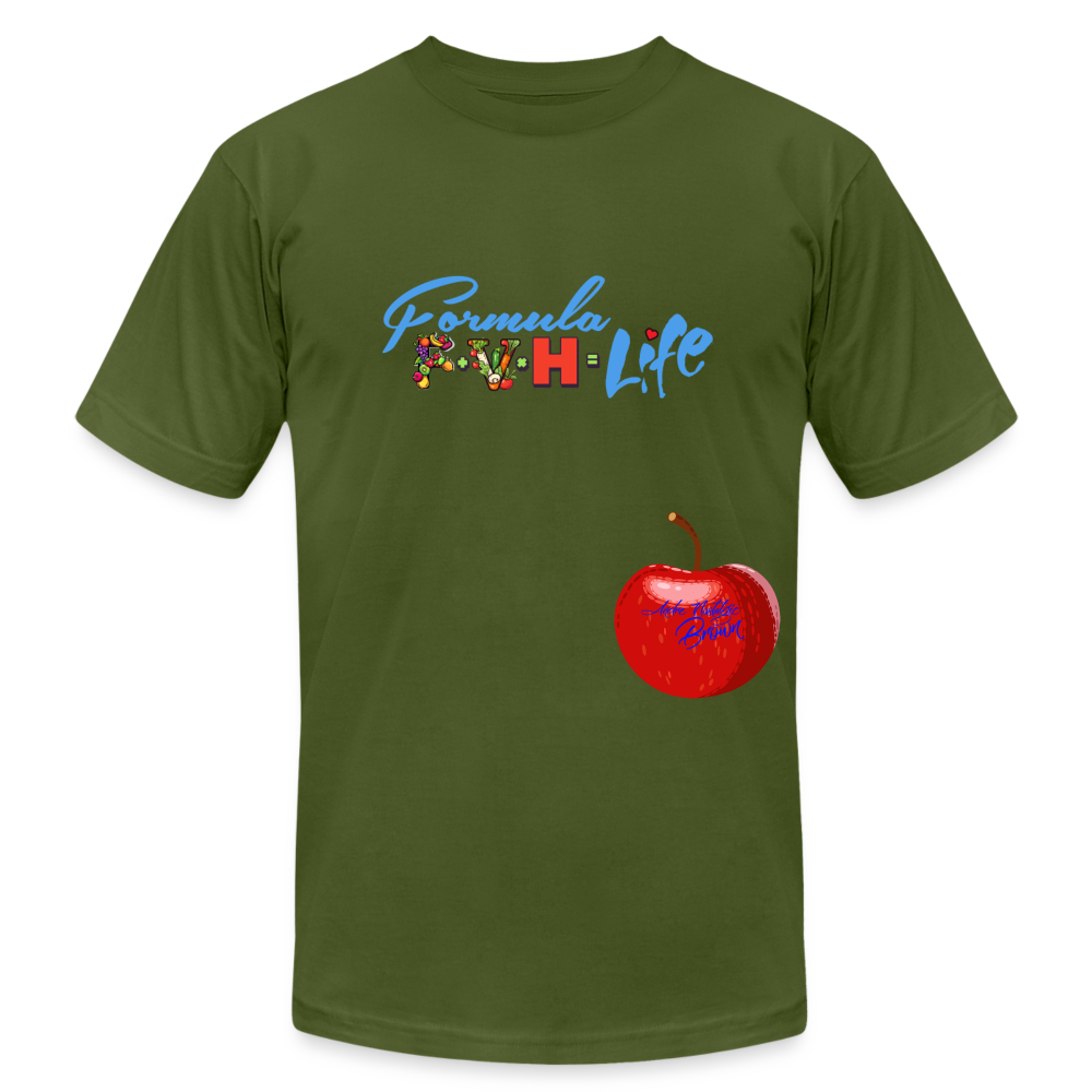 Formula F + V x H = Life Unisex Jersey T-Shirt by Bella + Canvas - olive