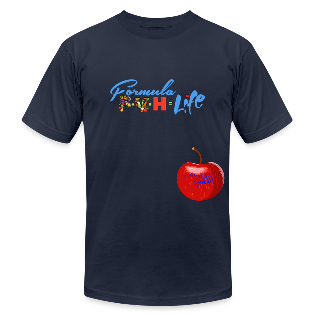 Formula F + V x H = Life Unisex Jersey T-Shirt by Bella + Canvas - navy