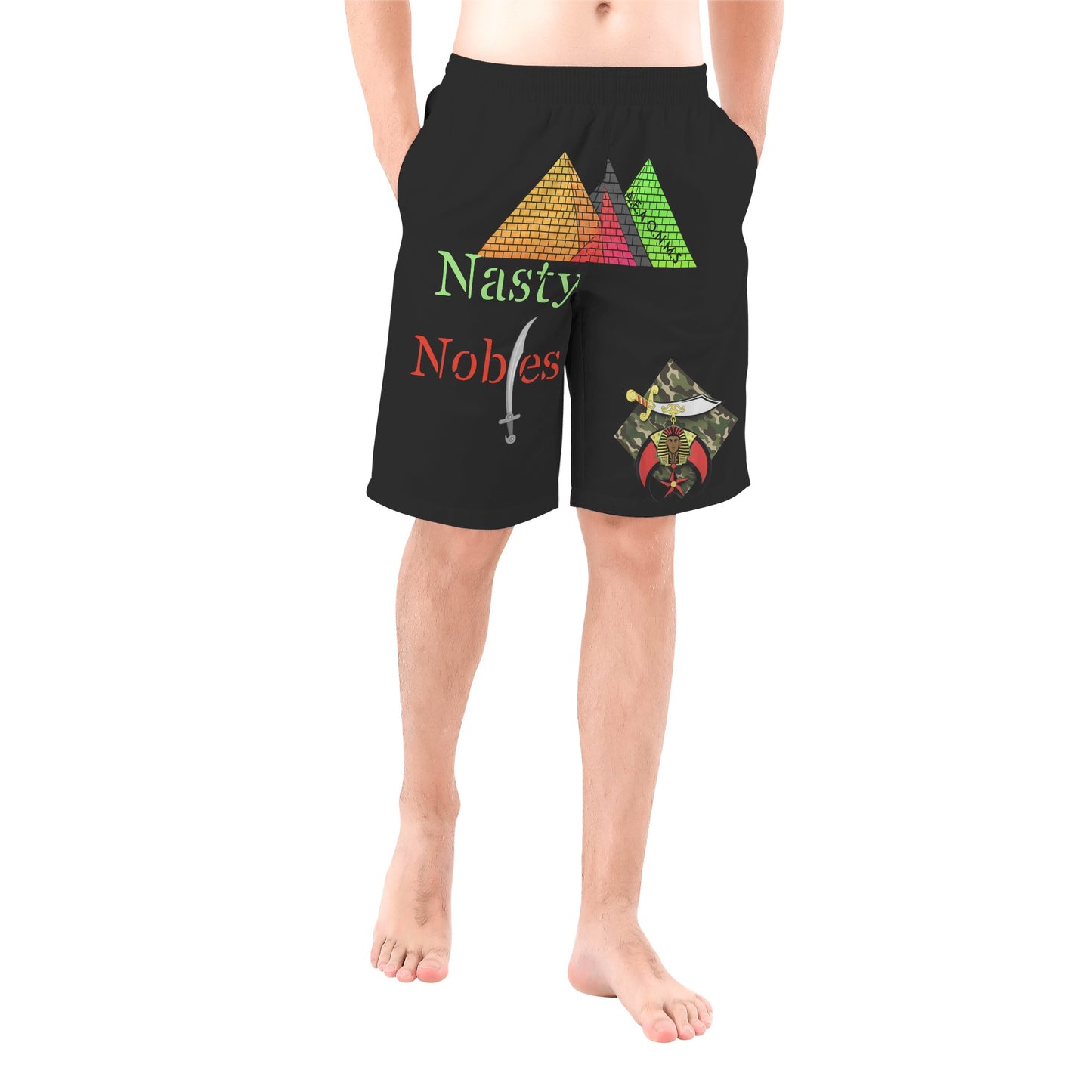Nasty Noble Mens All Over Print Board Shorts