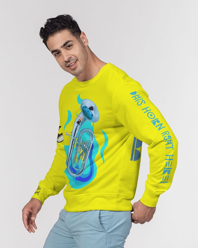Dhis Horn Rght Here  Men's Classic French Terry Crewneck Pullover
