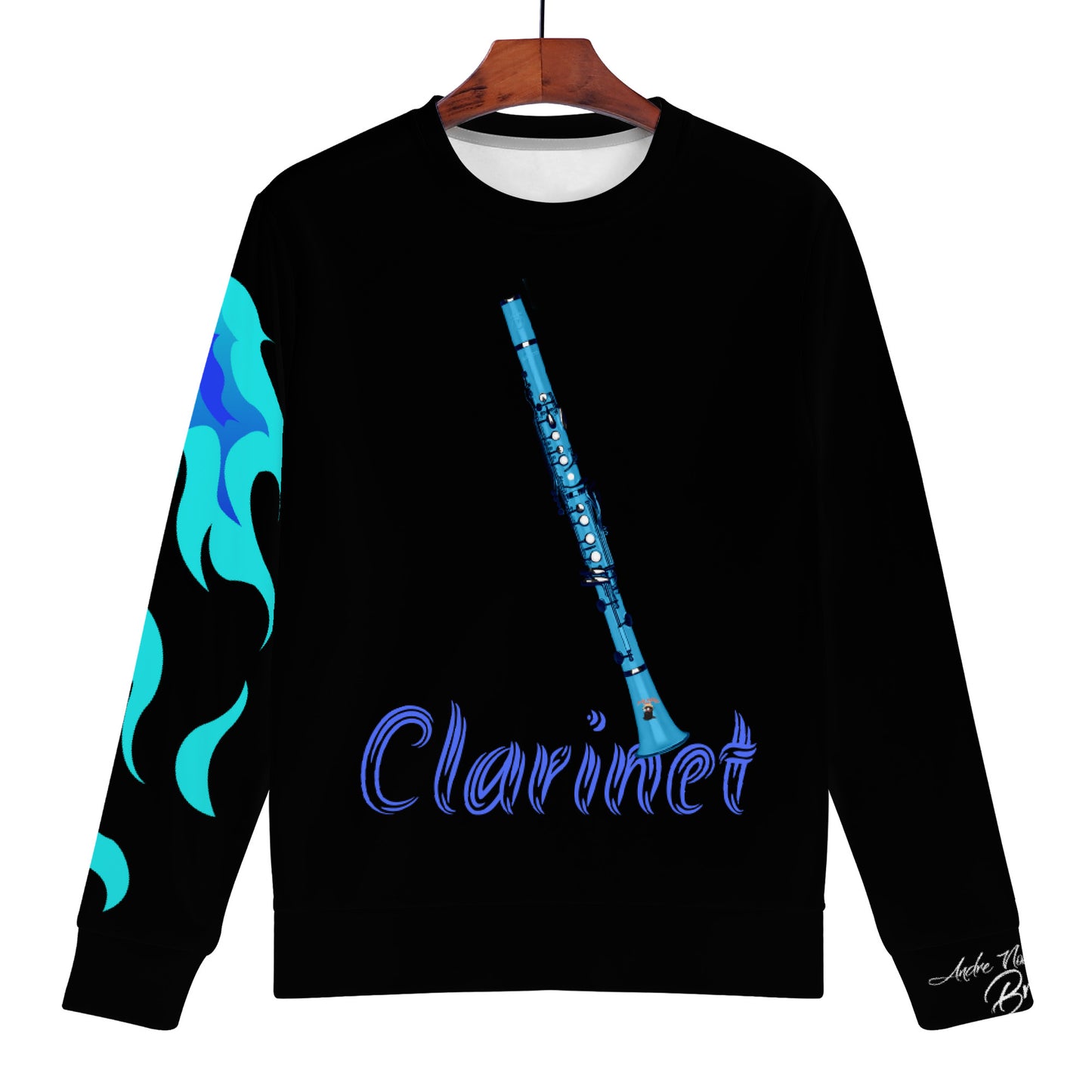 Dhis Horn WoodWind Rght Here Clarinet Women's All Over Print Sweater