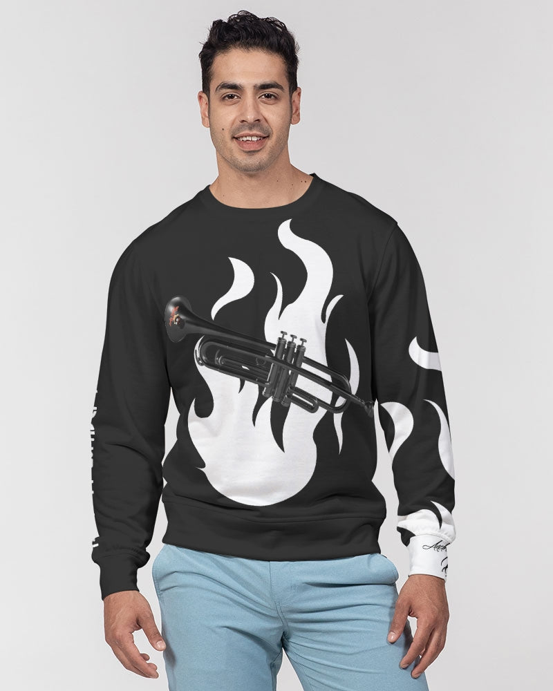 Dhis Horn Rght Here Trumpet 🎺 Men's Classic French Terry Crewneck Pullover