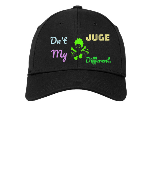 Dn't Juge My Different. Embroidered New Era  NE1000- Structured Stretch Cotton Cap