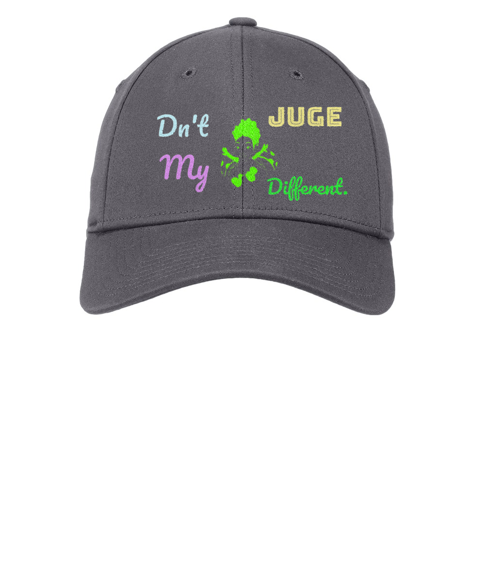 Dn't Juge My Different. Embroidered New Era  NE1000- Structured Stretch Cotton Cap