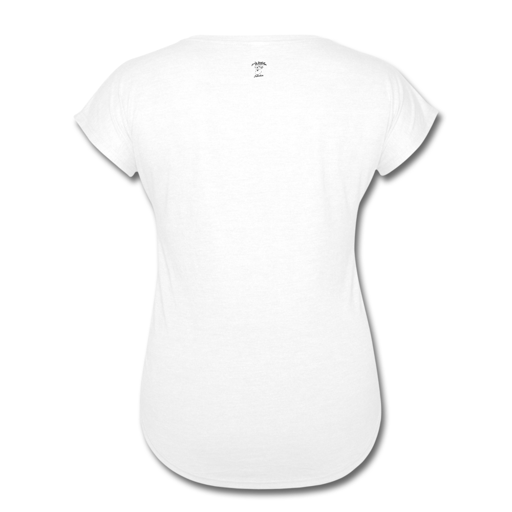 Lead with No Regrets Women's  V-Neck T-Shirt by Andre Nostalgic Brown Collection - white