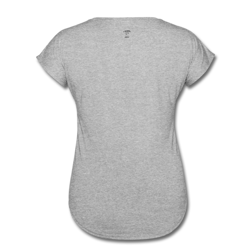 Lead with No Regrets Women's  V-Neck T-Shirt by Andre Nostalgic Brown Collection - heather gray