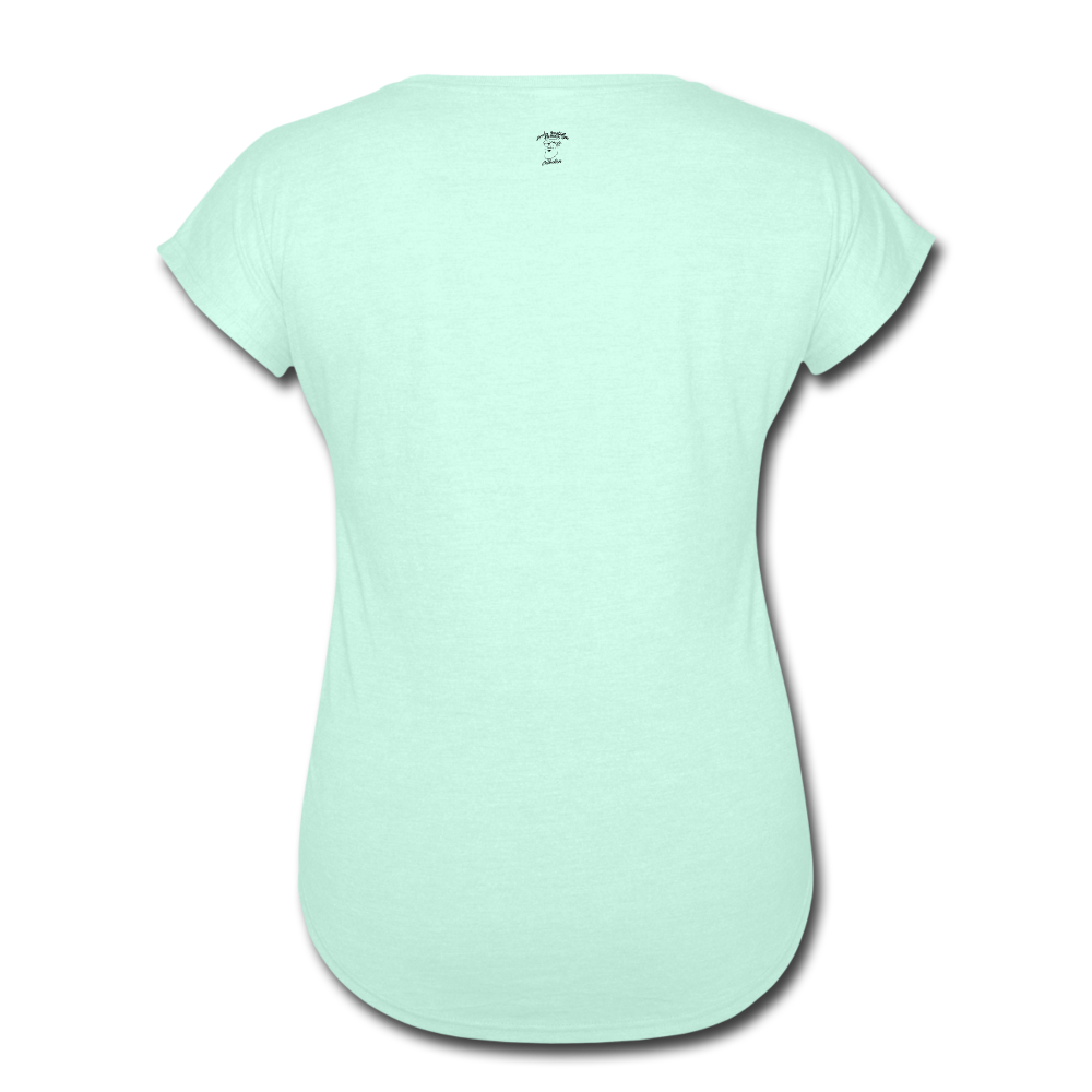 Lead with No Regrets Women's  V-Neck T-Shirt by Andre Nostalgic Brown Collection - mint
