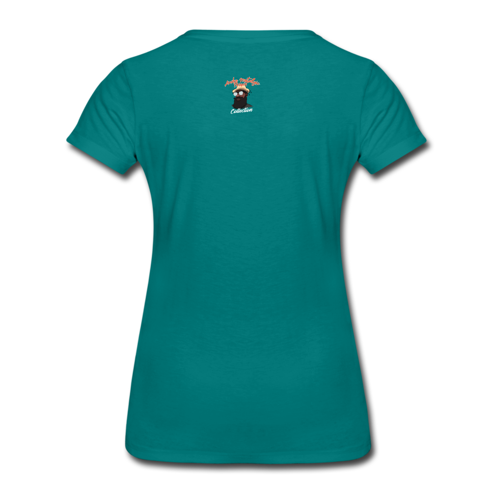 B M J Accessories & Fashions Women’s Premium T-Shirt by Andre Nostalgic Brown Collection - teal