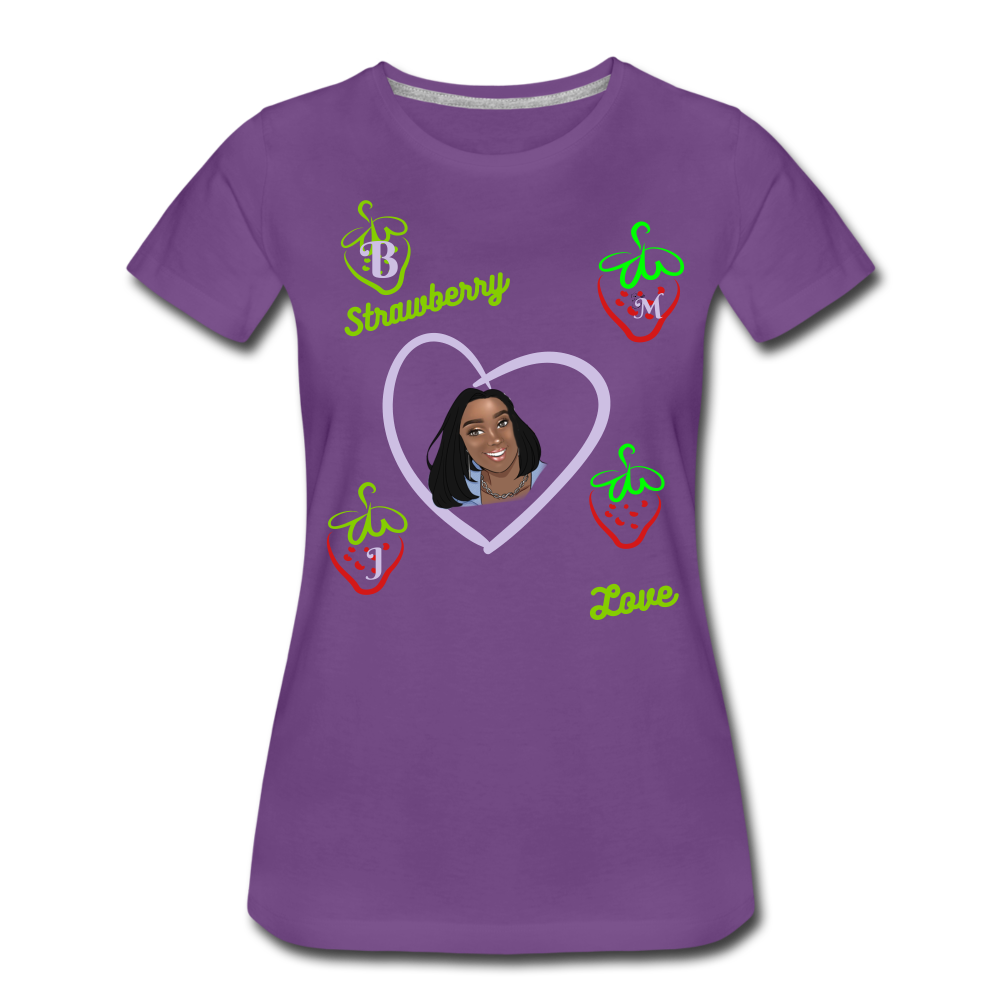 B M J Accessories & Fashions Women’s Premium T-Shirt by Andre Nostalgic Brown Collection - purple