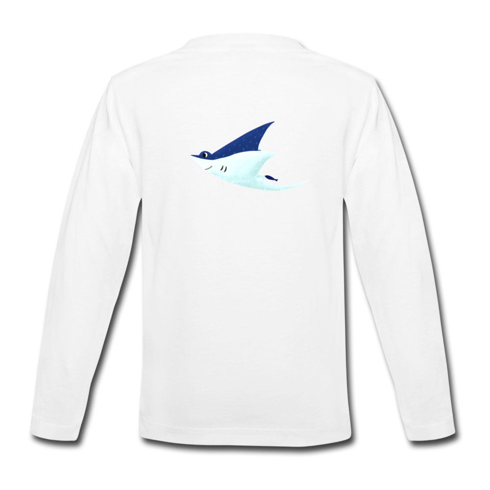 Sea Horse Kids' Premium Long Sleeve T-Shirt - white
