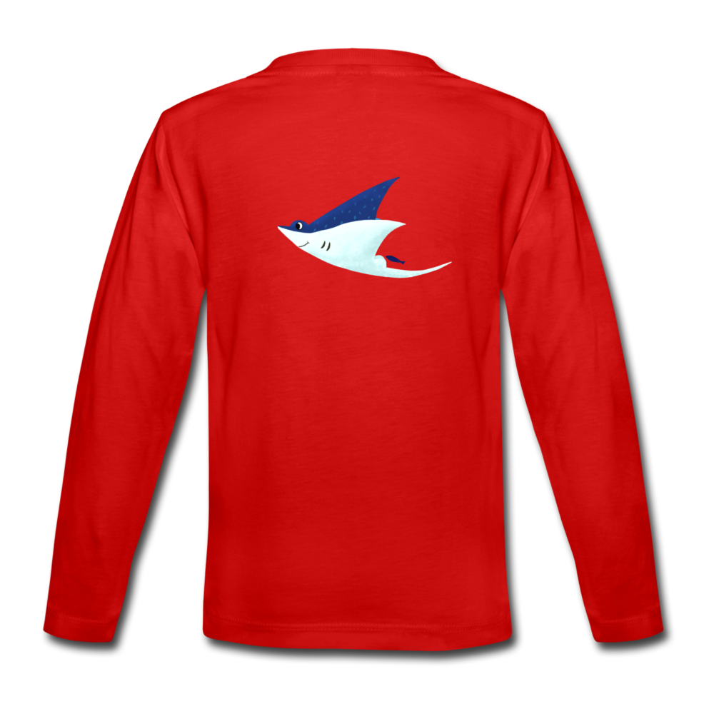 Sea Horse Kids' Premium Long Sleeve T-Shirt - red