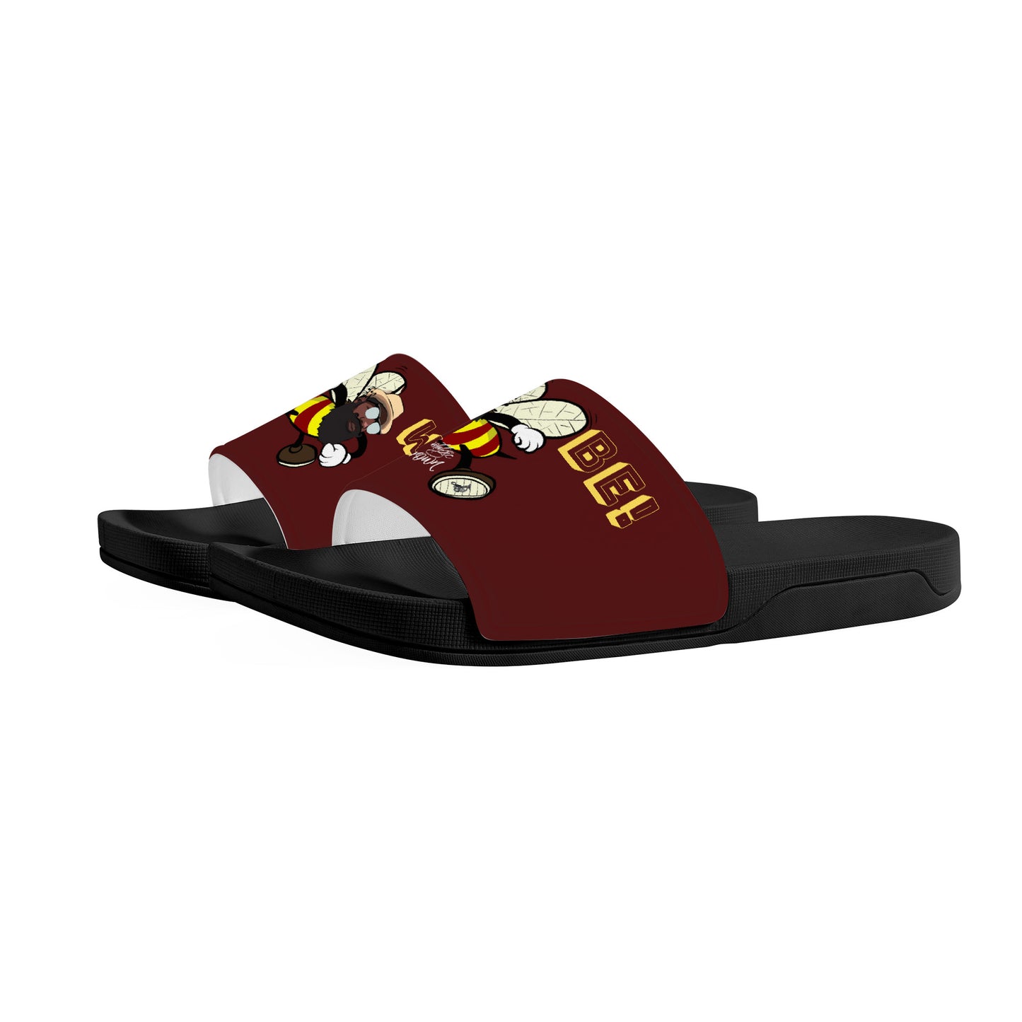 Be Who You Bee  Slide Sandals - Black